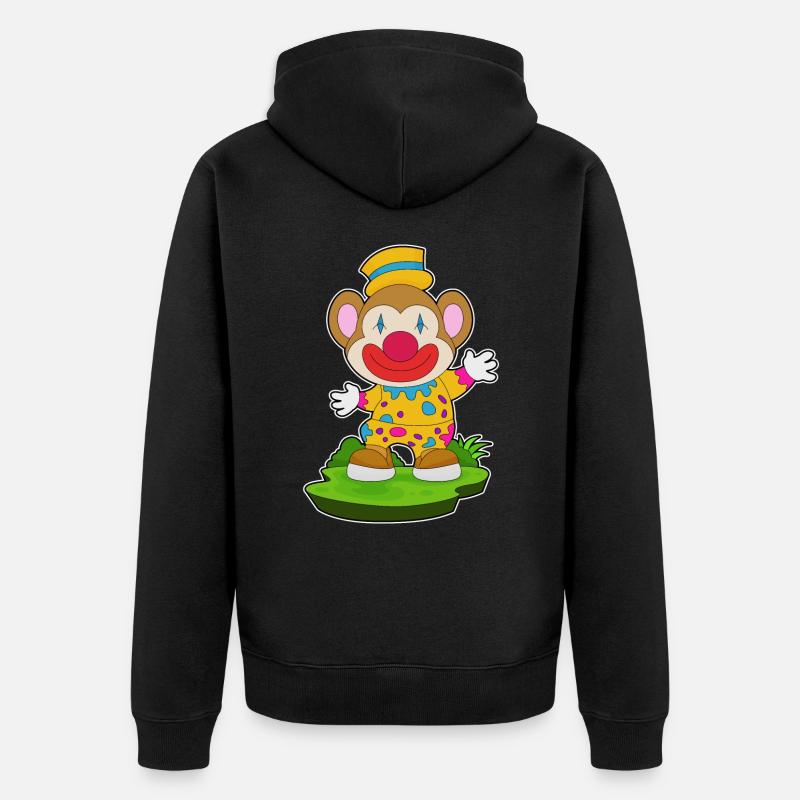 Clown singe - Veste à capuche bio Premium Unisexe - noir