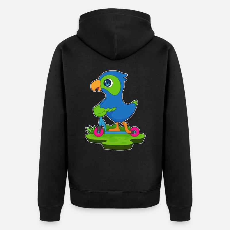 Rouleau de perroquet - Veste à capuche bio Premium Unisexe - noir