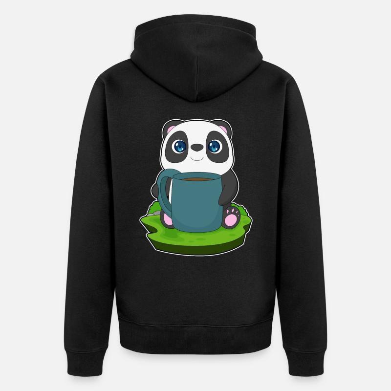 Tasse à café Panda - Veste à capuche bio Premium Unisexe - noir