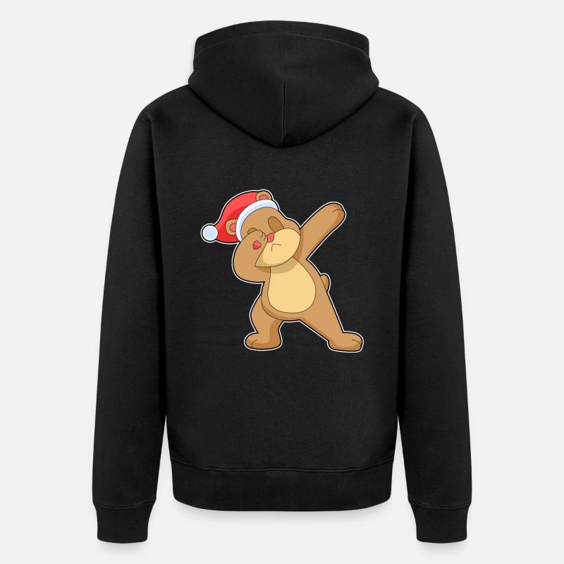 Ours Noël Hip Hop - Veste à capuche bio Premium Unisexe - noir