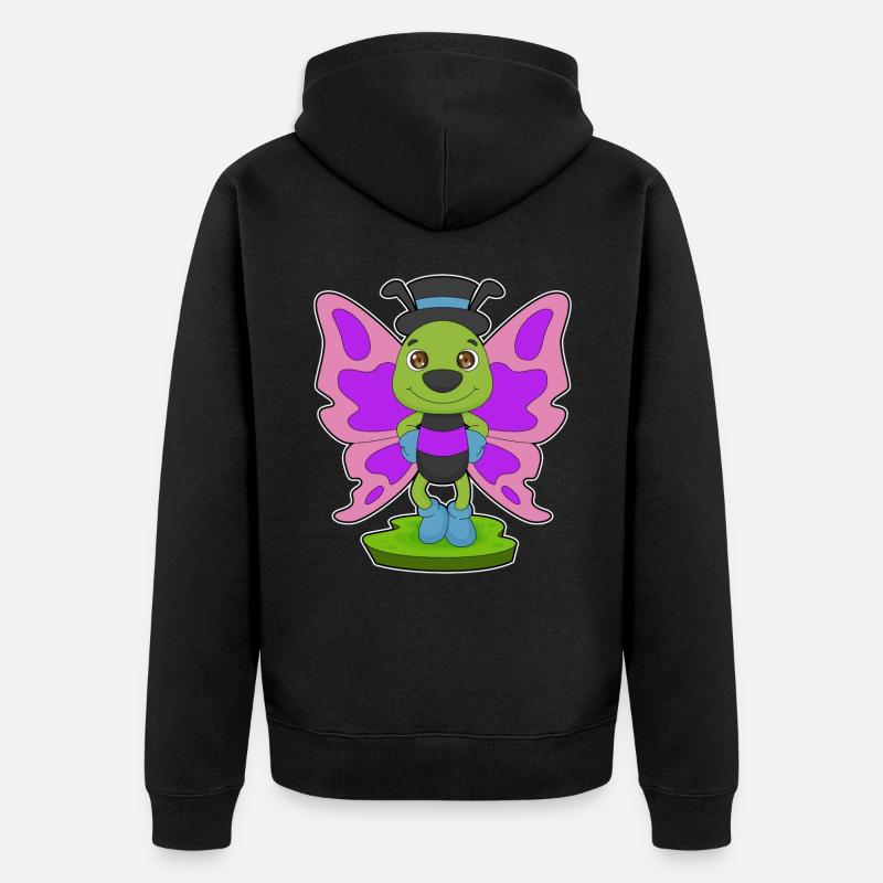 Chapeau papillon - Veste à capuche bio Premium Unisexe - noir