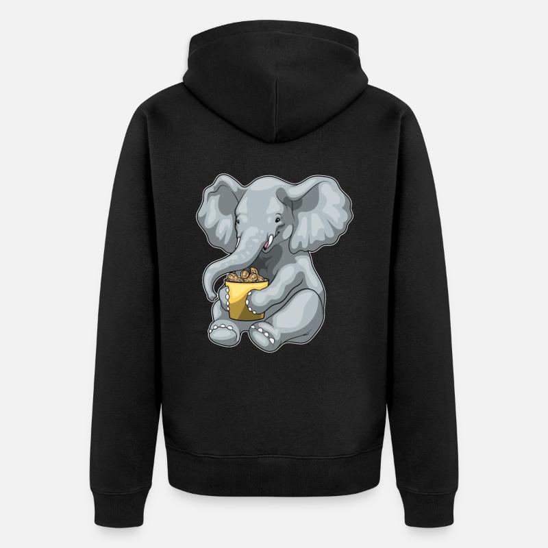 Cacahuètes éléphant - Veste à capuche bio Premium Unisexe - noir