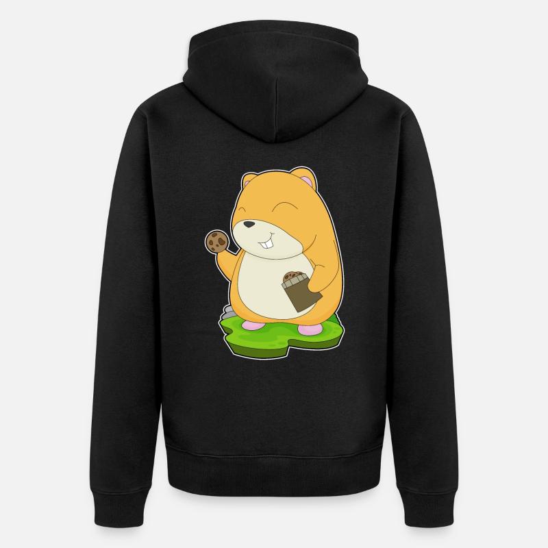 Biscuits pour hamsters - Veste à capuche bio Premium Unisexe - noir