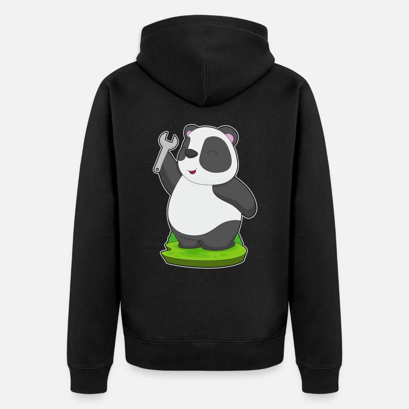 Clé artisanale Panda - Veste à capuche bio Premium Unisexe - noir