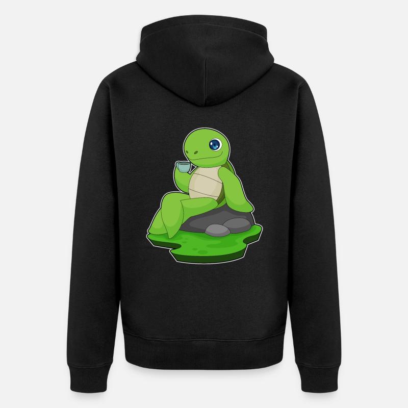 Turtle Coffee Mug - Unisex Premium Organic Zip Hoodie - black