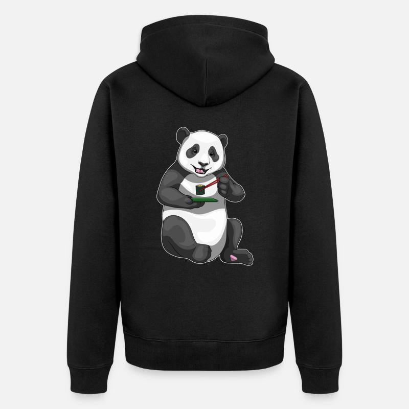 Panda Sushi - Veste à capuche bio Premium Unisexe - noir