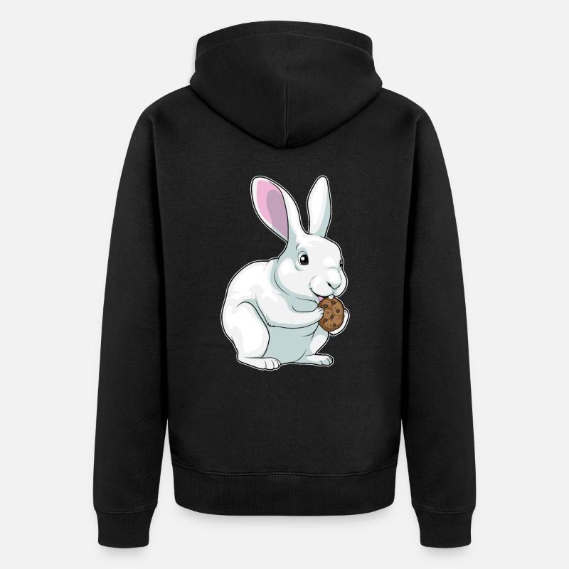 Hase Cookie - Unisex Premium Bio Zip Hoodie - Schwarz