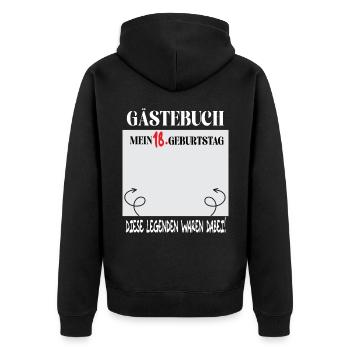 Gästebuch 18. Geburtstag Legendär Party Erinnerung - Unisex Premium Bio Zip Hoodie - Schwarz - Hinten - Nico (187cm)