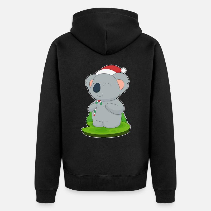 Koala Noël Candy Canne - Veste à capuche bio Premium Unisexe - noir