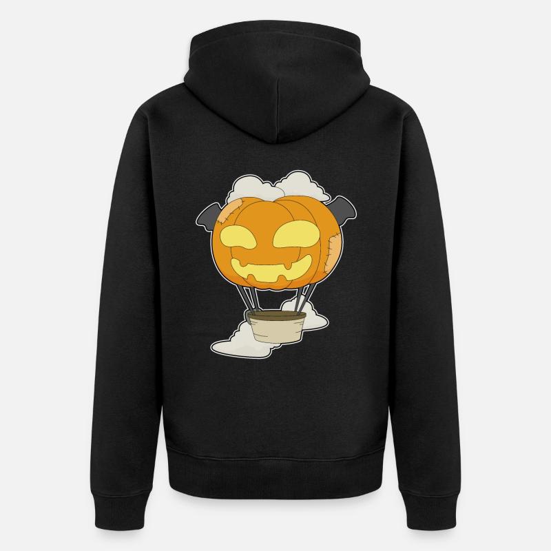 Montgolfière Halloween citrouille - Veste à capuche bio Premium Unisexe - noir