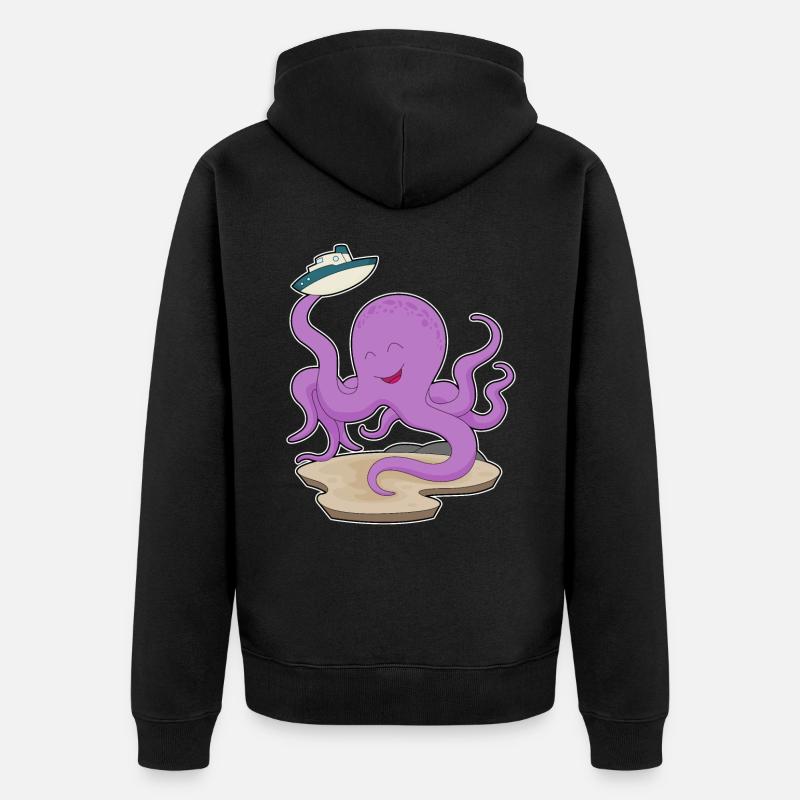 Bateau jouet Octopus - Veste à capuche bio Premium Unisexe - noir