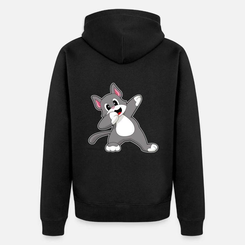 Chat Hip Hop Danse - Veste à capuche bio Premium Unisexe - noir