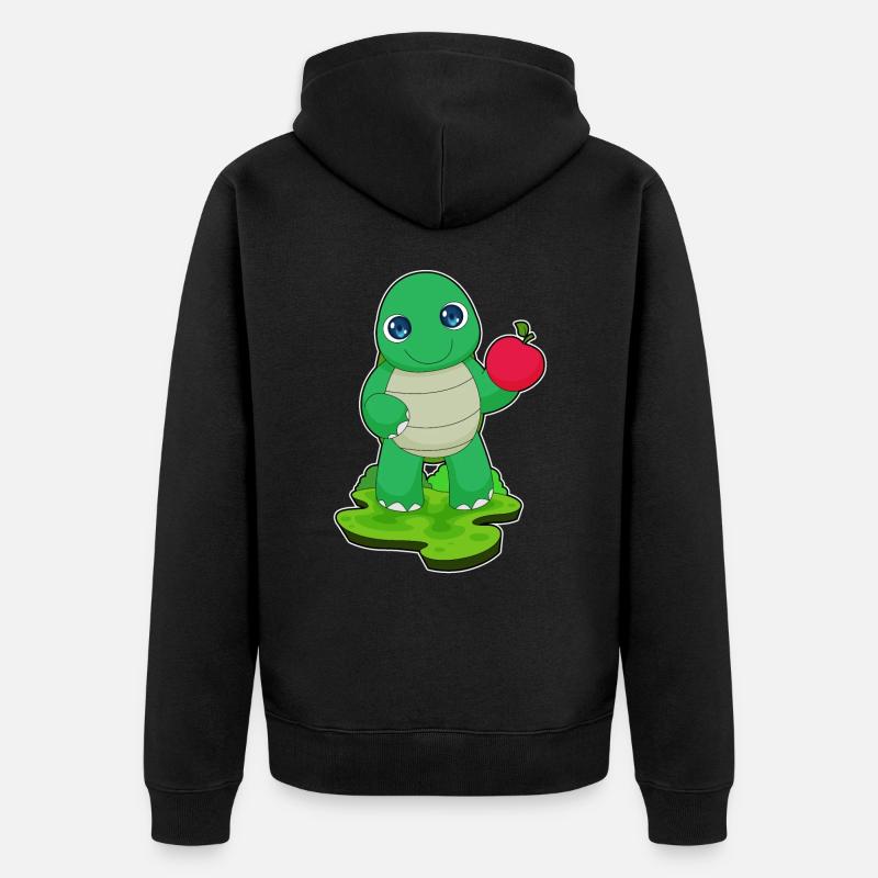 Turtle Apple Fruit - Unisex Premium Organic Zip Hoodie - black