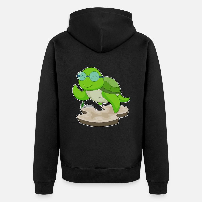 Lunettes de tortue - Veste à capuche bio Premium Unisexe - noir