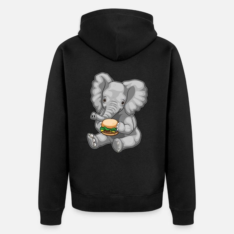 Burger d’éléphant - Veste à capuche bio Premium Unisexe - noir