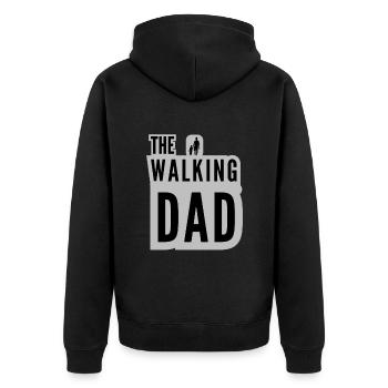 The Walking Dad Father And Child Black Grey - Unisex Premium Organic Zip Hoodie - black - Back - Nico (187cm)