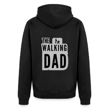 The Walking Dad Father And Stroller Black Grey - Unisex Premium Organic Zip Hoodie - black - Back - Nico (187cm)