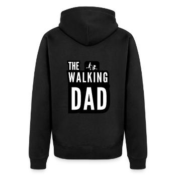 The Walking Dad Father And Child Black Background - Unisex Premium Organic Zip Hoodie - black - Back - Nico (187cm)