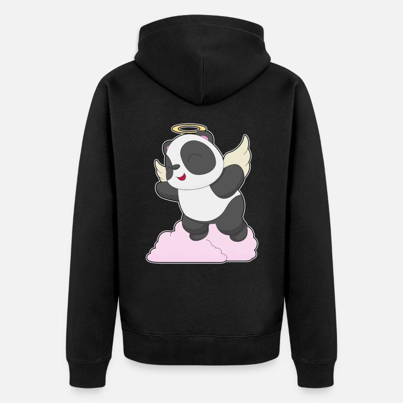 Panda Ange Ange Ailes - Veste à capuche bio Premium Unisexe - noir