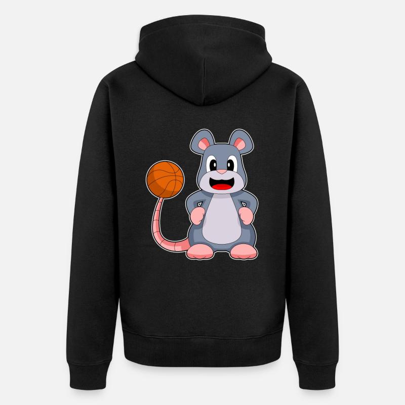 Souris Basketteur Basketteur - Veste à capuche bio Premium Unisexe - noir