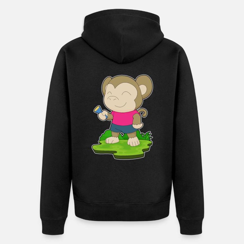 Lampe de poche Singe - Veste à capuche bio Premium Unisexe - noir