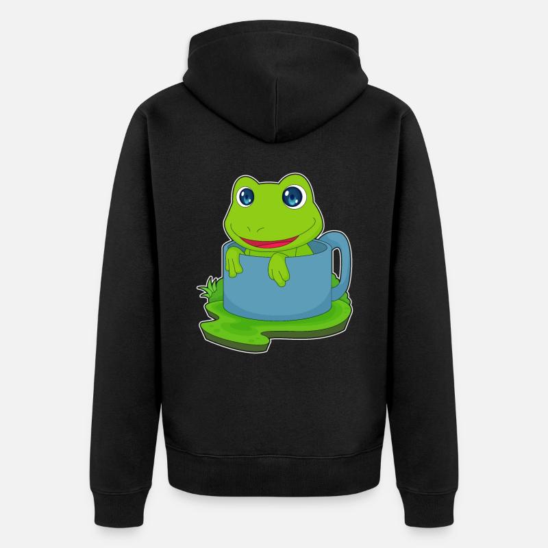 Mug grenouille - Veste à capuche bio Premium Unisexe - noir