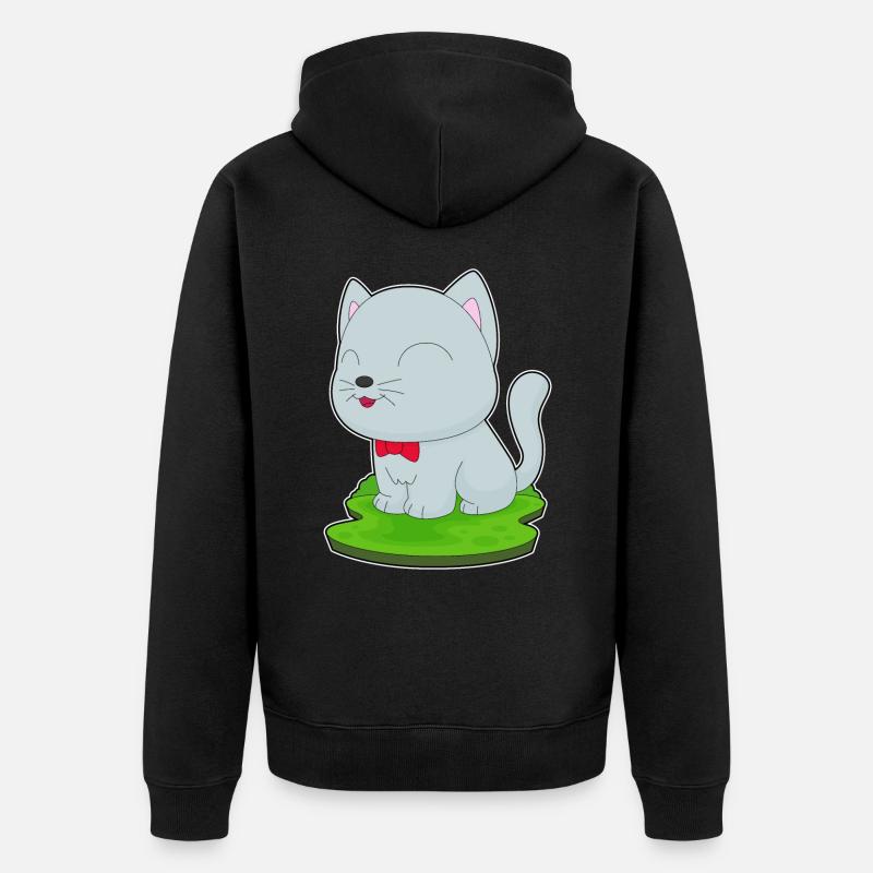 Noeud papillon chat - Veste à capuche bio Premium Unisexe - noir