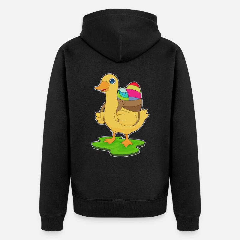 Œufs de Pâques au canard - Veste à capuche bio Premium Unisexe - noir