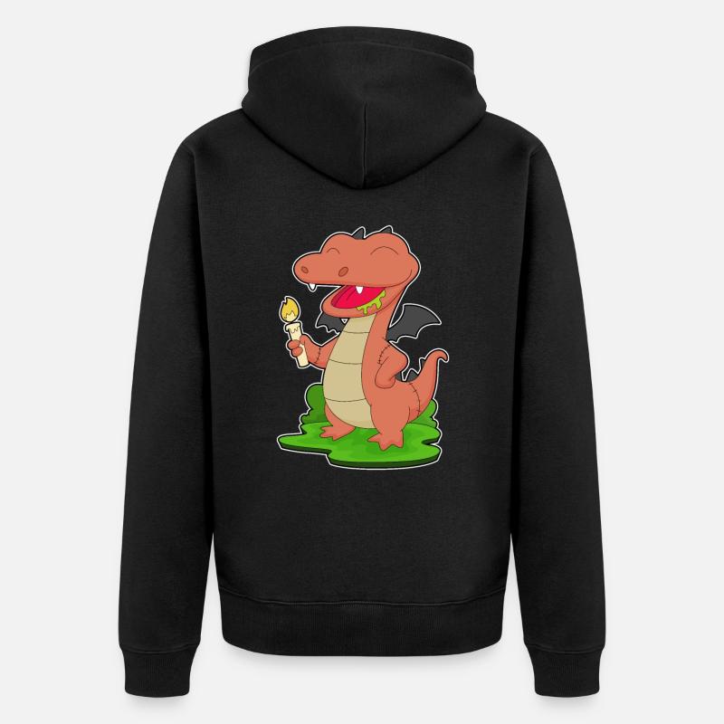 Dragon Bougie d’Halloween - Veste à capuche bio Premium Unisexe - noir