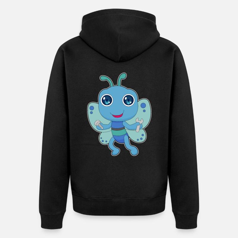 Clé mécanique papillon - Veste à capuche bio Premium Unisexe - noir