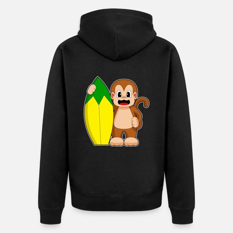 Monkey Banana Surf - Veste à capuche bio Premium Unisexe - noir