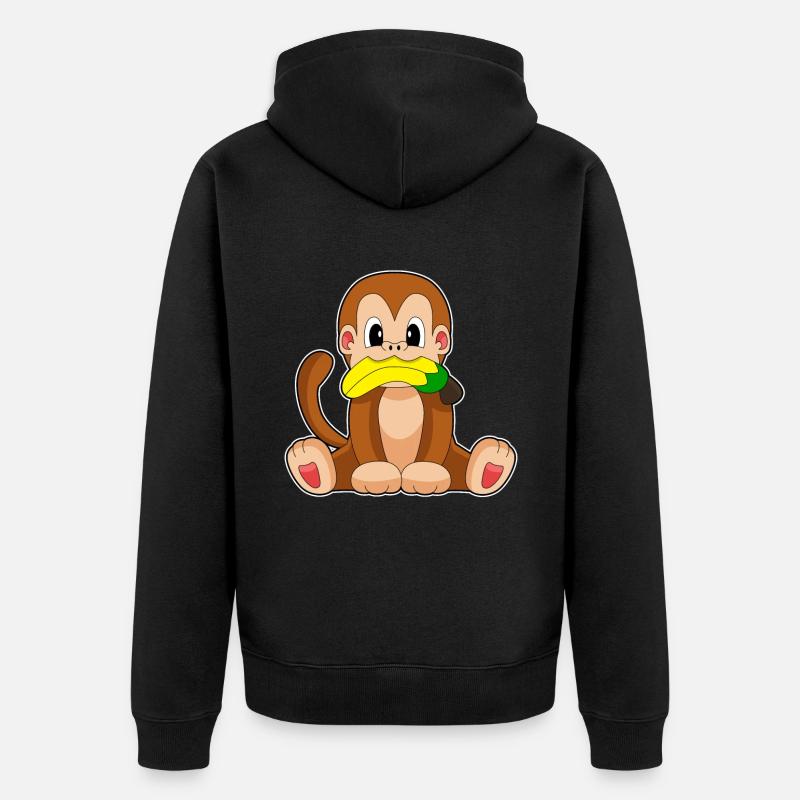 Singe Banane - Veste à capuche bio Premium Unisexe - noir
