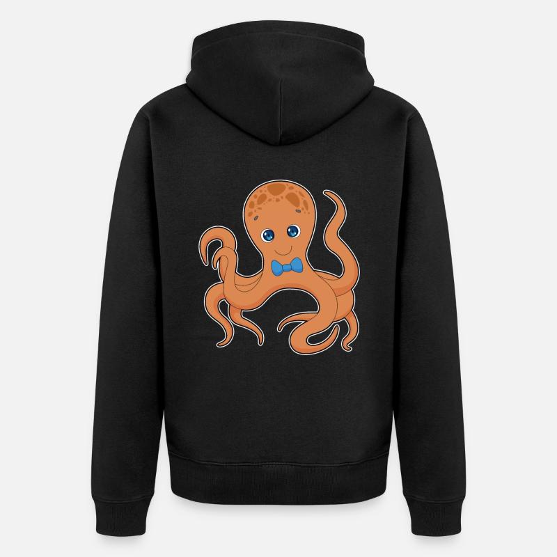 Octopus Gentleman Noeud papillon - Veste à capuche bio Premium Unisexe - noir