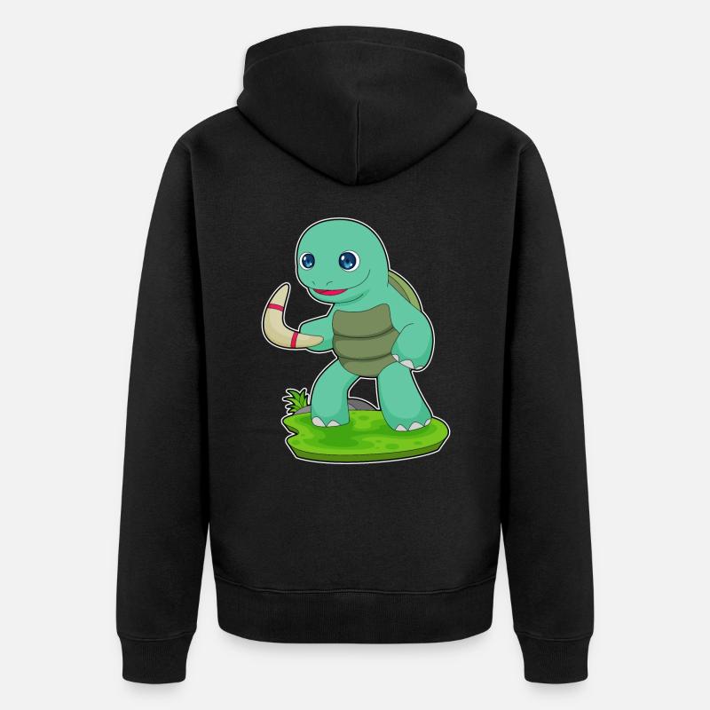 Tortue Boomerang - Veste à capuche bio Premium Unisexe - noir