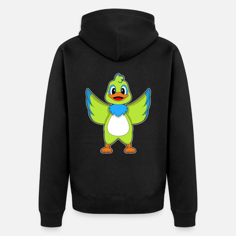 Perroquet canard - Veste à capuche bio Premium Unisexe - noir