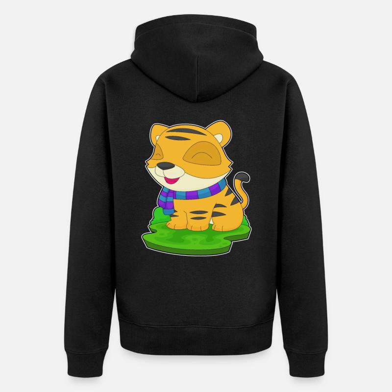 Écharpe Tigre - Veste à capuche bio Premium Unisexe - noir