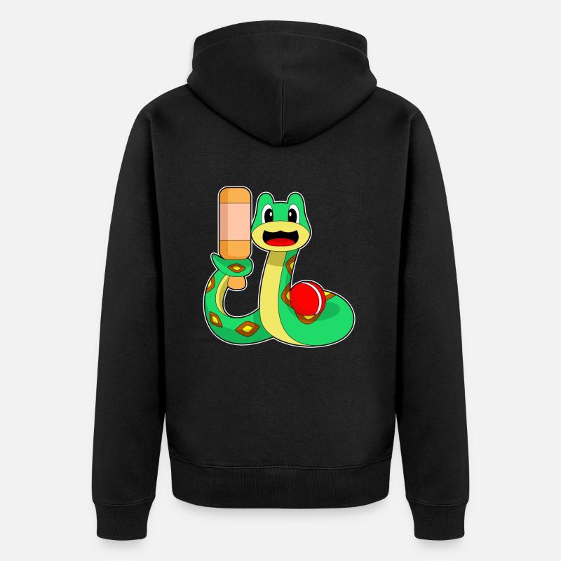 Serpent Cricket Batte de cricket - Veste à capuche bio Premium Unisexe - noir