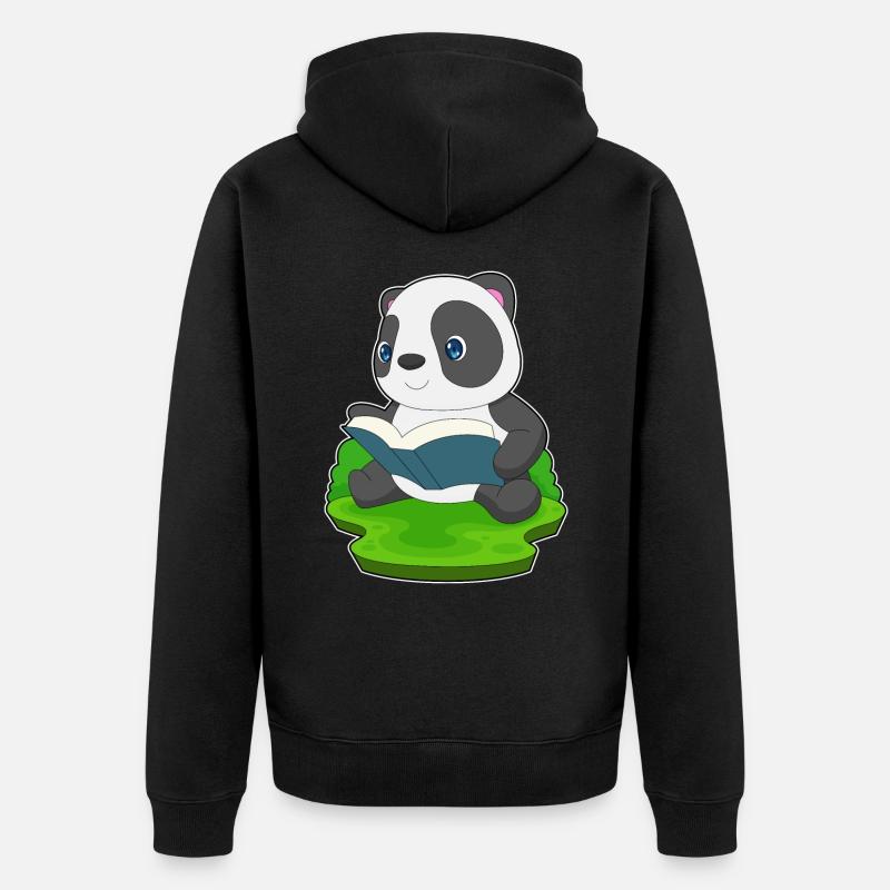 Livre Panda - Veste à capuche bio Premium Unisexe - noir