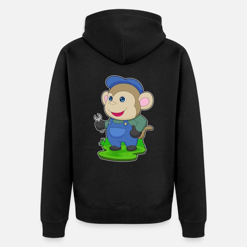 Clé d’artisan Monkey - Veste à capuche bio Premium Unisexe - noir