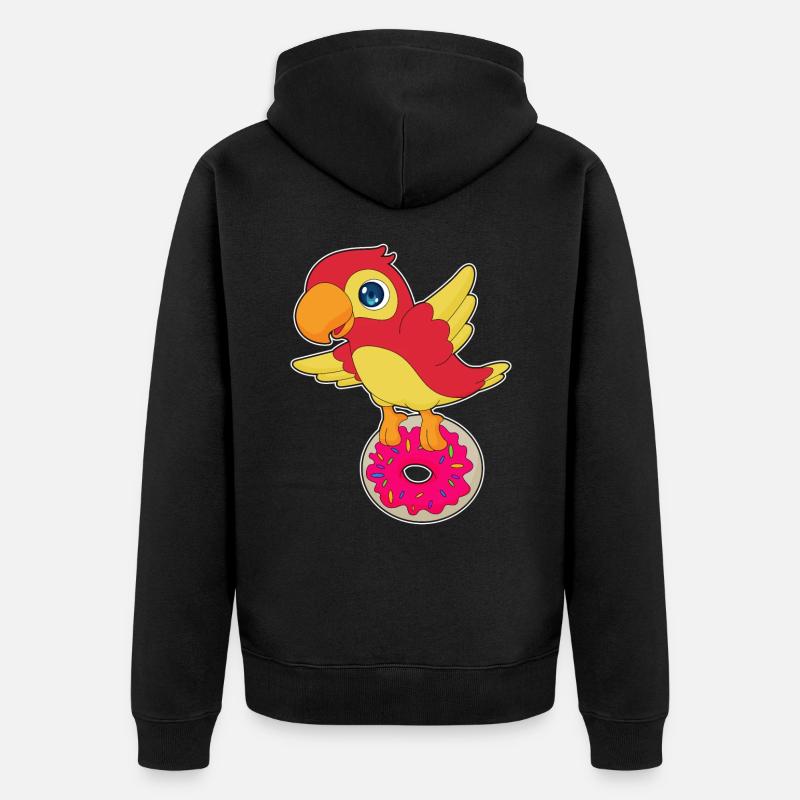 Beignet perroquet - Veste à capuche bio Premium Unisexe - noir