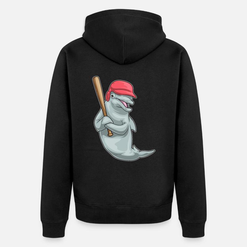 Batte de baseball Dolphin - Veste à capuche bio Premium Unisexe - noir