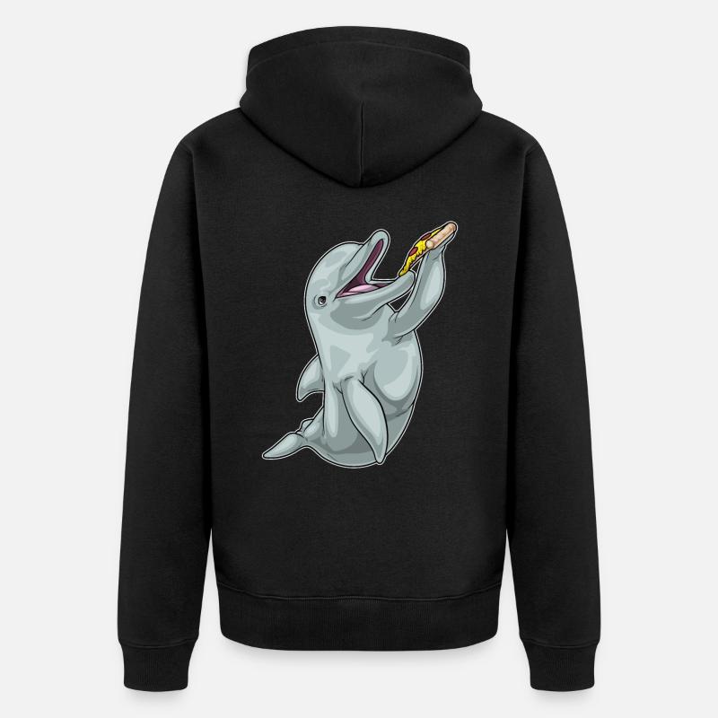 Pizza Dauphin - Veste à capuche bio Premium Unisexe - noir