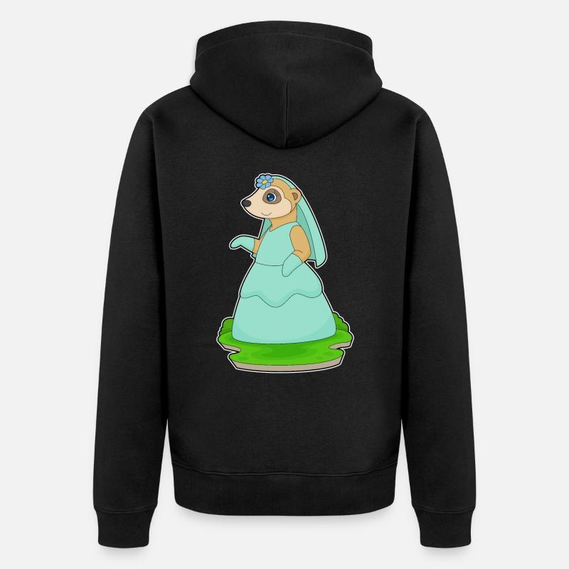 Suricate Voile de mariée Mariage - Veste à capuche bio Premium Unisexe - noir