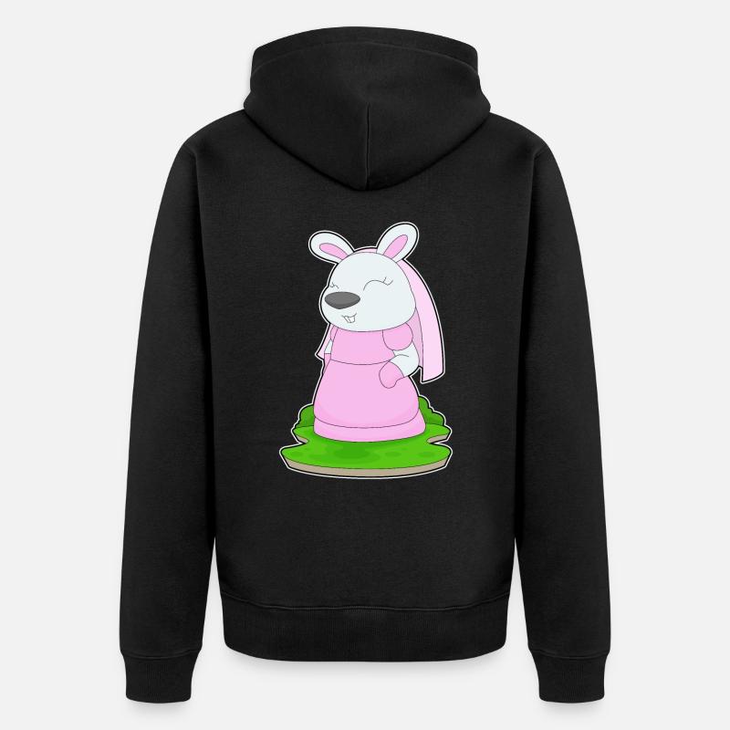 Lapin Voile de mariée Mariage - Veste à capuche bio Premium Unisexe - noir