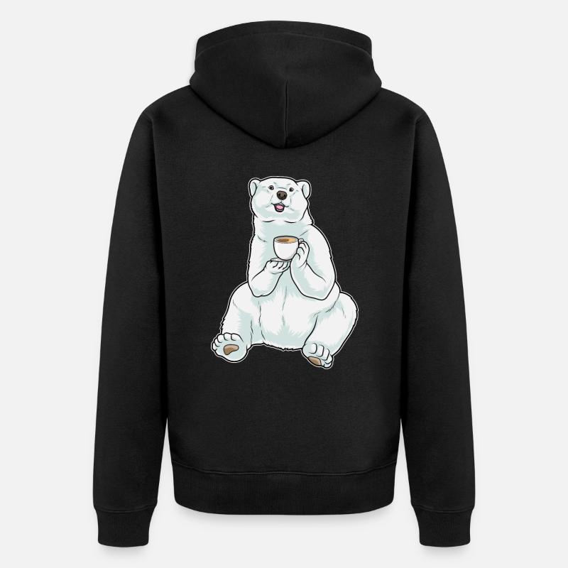Tasse à café ours polaire - Veste à capuche bio Premium Unisexe - noir