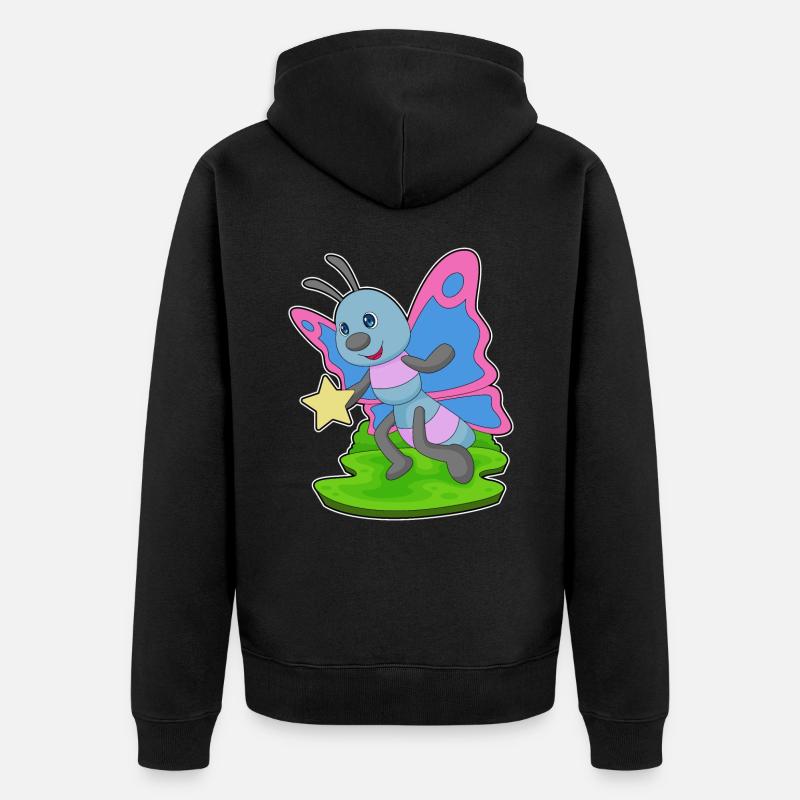 Étoile papillon - Veste à capuche bio Premium Unisexe - noir