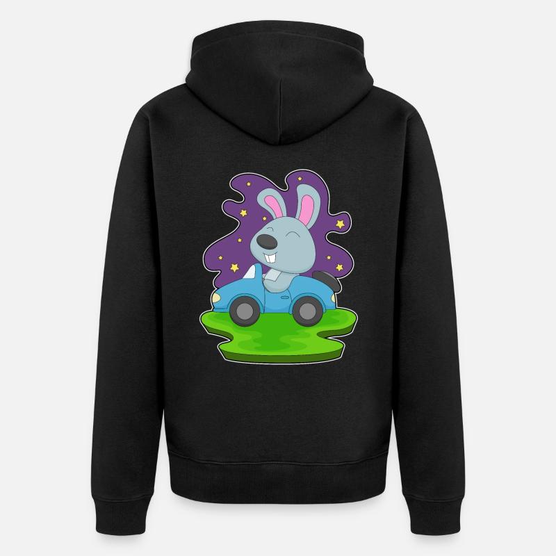Voiture Lapin - Veste à capuche bio Premium Unisexe - noir