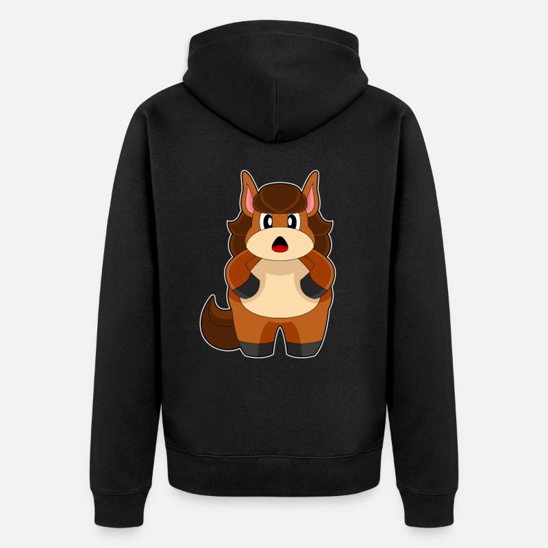 Pferd Dick - Unisex Premium Bio Zip Hoodie - Schwarz