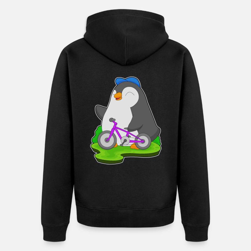 Vélo pingouin - Veste à capuche bio Premium Unisexe - noir