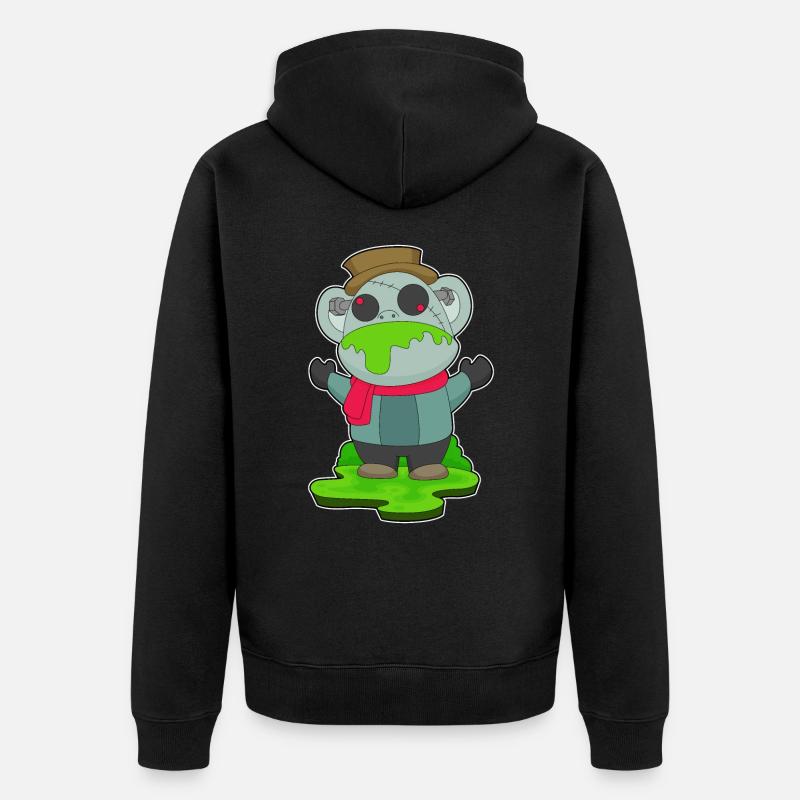 Singe Halloween Zombie - Veste à capuche bio Premium Unisexe - noir